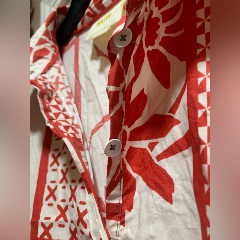 Preowned Anthropologie Maeve Printmaker Poplin Shirt Dress Size L - Picture 6 of 16